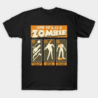 Instruction How to Kill A Zombie Illustration T-Shirt